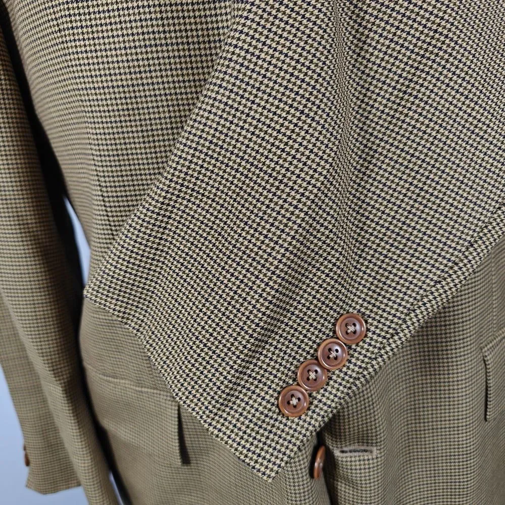 Nautica Men's Sport Coat Blazer Three Button Brown‎ Black Olive Houndstooth 44L